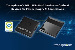 Transphorm推出TOLL封裝FET，將氮化鎵定位為支持高功率能耗人工智能應用的最佳器件